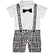YiZYiF Infant Toddler Boy Baby Bowknot Gentleman Romper Jumpsuit Outfit Plaid Clothes