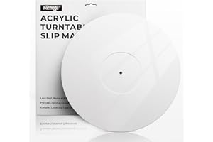 Facmogu 3mm Weiße Acryl Plattenspieler Slipmat, 12In Vinyl Plattenspieler Matten, Antistatisch & Anti Vibration Plattenteller Slip-Mat, Reduzieren Sie Lärm Phonograph LP Record Mat