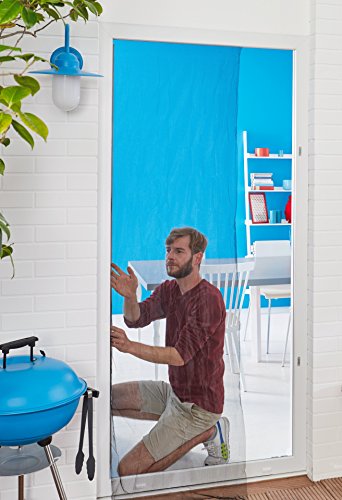 tesa Insect Stop Fliegengitter Alu COMFORT für Türen / Zuschneidbares Insektengitter mit Aluminium-Rahmen und ClearView-Gewebe / 100 cm x 220 cm - 2