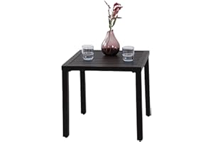 ‎MFSTUDIO MFSTUDIO Gartentisch Wetterfest 48 cm, Balkontisch, Beistelltisch Outdoor aus Metall, Gartentisch für Kaffee, Tee, Bistro, Kleiner Tisch, Schwarz