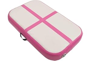 ‎VIDAXL vidaXL Aufblasbare Gymnastikmatte mit Pumpe Air Turnmatte Track Turnen Tumbling Matte Fitnessmatte Yogamatte Sportmatte 60x100x15cm PVC Rosa