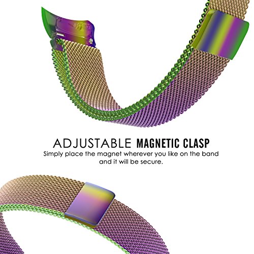 MoKo Samsung Gear Fit II Armband – Edelstahl Milanese Magnet Uhr Band Strap Uhrenarmband Erstatzband Replacement für Samsung Gear Fit II Smartwatch, Mehrfarbig - 3