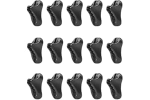 N\P 16 Pcs Mini Plastic Rope Tensioner Cord Adjuster Wind Rope Buckle Anti-slip Adjustable Tool for Camping Hiking Outdoor Activit, 3.2x1.8x0.9, Black, 7.5×6×0.8 (122)