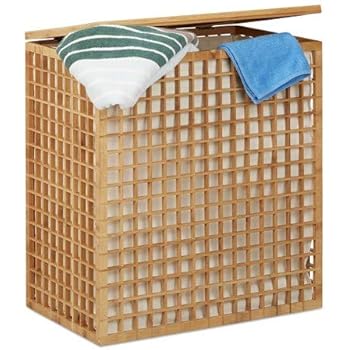 VIVANNO Wäschekorb Wäschesortierer Weide 'Grand' 60 cm hoch Honigfarbe