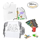pintar con ceras y tinta china ✓ GRAN KIT - Hemos pensado en todo para que no tengas que preocuparte, el pack incluye Lote de 30 mochilas pintables con asas y esquinas reforzadas, ceras para pintar y no manchar, Divertido Sacapuntas autorecogedor de viruta y Set de Gomas de emoticonos para que regales al mejor pintor de la fiesta.