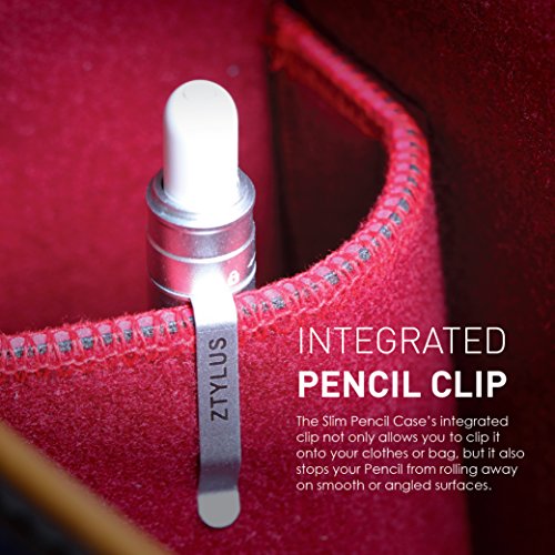 Ztylus Slim Apple Pencil Metal Case: Retractable Tip Protection, Aircraft Grade Aluminum, Built-in Clip, Cap Holder for iPad Pro Apple Pencil (Silver) - 6