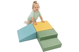 IGLU SOFT PLAY Set mit 3 Schaumstoffblöcken für die Motorik für Babys weich riesig aus Schaumstoff (Pastel Sea)