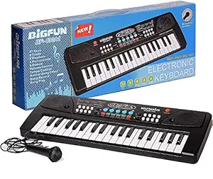 HKD SALES 37 Key Piano Keyboard Toy for Kids with Mic Dc Power Option Recording Charger not Included Best Birthday Gift for Boys and Girls Musical Instruments Keyboard Music
