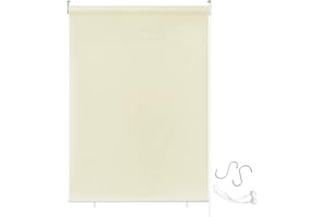 YUENFONG Tenda a Rullo da Esterno Tenda a Rullo Oscurante per Finestra per Balcone, Protezione Solare da Sole (180 X 240cm, Beige)