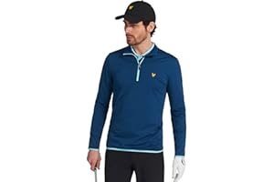 Lyle & Scott Mens Tech 1/4 Zip Midlayer Golf Sweater - Deep Fjord