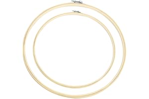 Tomedeks 2 Aros de Bordar (10+15CM),Bastidores para Bordar, Marcos de Punto de Cruz Ajustables, Marco de Bordado Hecho a Mano, Herramientas de Bordado, Aros de Bordado de Bambú