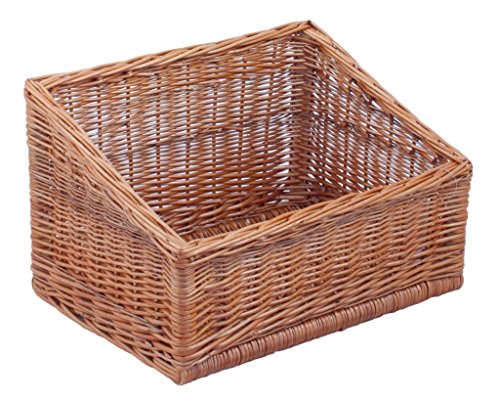 Regalkorb "Schräg" rechteckig, braun, T 30cm x B 40cm x Hv 15cm x Hh 25cm