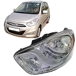 K D Headlight Assembly for Hyundai I10 2011- 2013 Type 2 FACE LIFT without Adjustable Motor (Left/ Passenger Side)