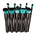 Tonsee Pro 10pcs Makeup Cosmetic Blush Brush Eyebrow Foundation Powder Brushes Kit Set Blue + Black