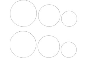 Cosysparks Metal Rings for Craft, 6 Pcs Metal Floral Hoop 10cm 15cm 20cm Dreamcatcher Rings Silver Round Hoops for Dream Catchers Festival Wreaths Macrame DIY Handcraft (Silver)