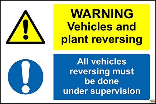 Preisvergleich Produktbild ACHTUNG Fahrzeugen und Pflanze Rückfahrkamera Fahrzeuge Rückfahrkamera werden unter Aufsicht Hinweisschild – 1,2 mm starrer Kunststoff 400 mm x 300 mm