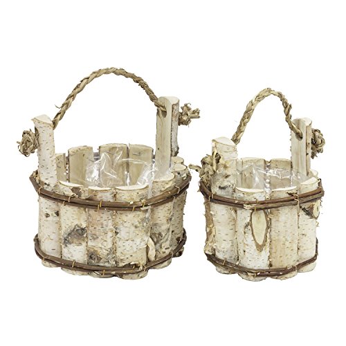 Blumentopf ökologisch Natur Holzkübel Pflanzkübel aus Birkenholz Bottich D 16,5 cm Handarbeit Garten Balkon Terrasse - 4