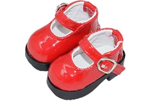 niannyyhouse Chaussures en cuir à talons hauts pour poupée en peluche de 20 cm, longueur 5 cm, accessoires de poupée (rouge)