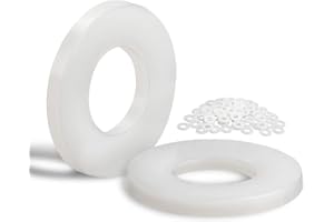 Mbsomnus 80 pièces Rondelle Plastique M10-20MM Rondelle Nylon Ondelles Plastique de petit diamètre extérieur Rondelles plates pour Machines Appareils électriques Plombiers