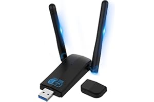 AIWGYIBO USB Wireless WiFi Dongle,1300Mbps 11AC Driver Free Dual Band Adapter with Antenna 2.4G/5.8G Ethernet Gigabit Power Expand Network Supports PC/Desktop/Laptop,Windows XP/Vista/Win 11/Win10/Mac/Linux