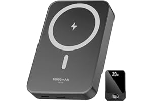 MATAST Power Bank con Mag-Safe, Wireless Powerbank Magnetico 10000mAh, PD 20W Ricarica Rapida Batteria Esterna Magnetica con e cavo di ricarica USB-C per iPhone 16/15/14/13/12/Pro/Plus/Pro Max (Nero)