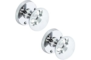Victorian Style Mortice Round Door Knob Pair in Polished Chrome by Securit