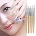 Anself Nail Art Silicone Sculpture Pen For Emboss Carving Polish Craft Wooden Handle Nail Art Salon Tool Set 5Pcs/Set