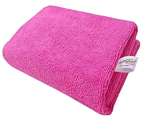 SOFTSPUN Microfiber Bath & Hair Care Towel Set of 1 Piece, 60x120 Cms, 340 GSM (Pink). Super Soft & Comfortable, Quick Drying, Ultra Absorbent in Large Size.