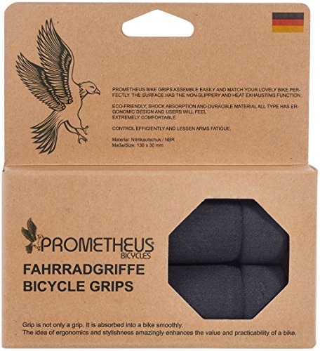 PROMETHEUS Fahrradgriffe | 1 Paar Lenkergriffe in Schwarz für Hudora Roller | Laufrad und Kinderfahrrad | Kindersicherheits – Griffe mit Moosgummi Überzug | Edition 2017 - 4