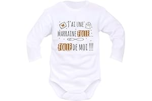 IDYLEA Body naissance il est fou... fou de moi » – Cadeau bébé Noël - Cadeau nouveau-né mixte -