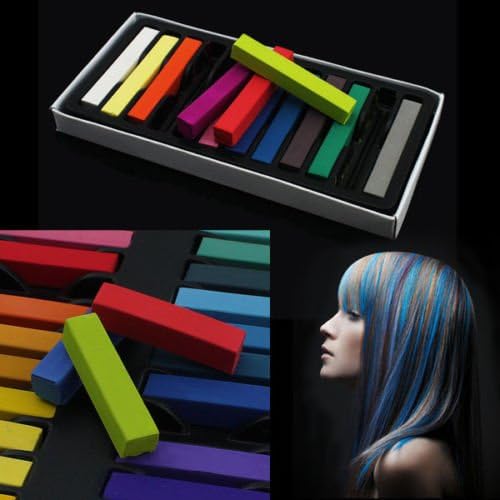 NMIT® Hair Chalk 24 Quality Non Toxic Colour Soft Halloween Costume Fancy Dress Hair Chalk Temporary Hair DYE Color KIT Pastels Colors Salon KIT WASH Out DYE Easy WASH Out