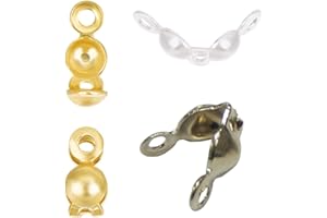 Perlin Lot de 300 cache-nœuds - Cache-perles pliables - 3 couleurs - Pour nœuds et fabrication de bijoux