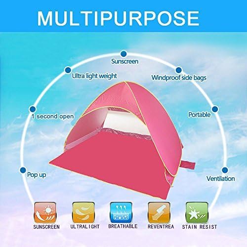 Travel Dream Automatic Pop Up Beach Tent, Lightweight For Family with UV Protection, Wind Resistant Features