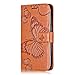 Produktbild Sony Xperia Z3 Mini/Compact Hülle, Bear Village® Premium Leder Ständer Schutzhülle mit Kartenfach, Schmetterling Muster Anti-Scratch Hülle für Sony Xperia Z3 Mini/Compact (#7 Orange)