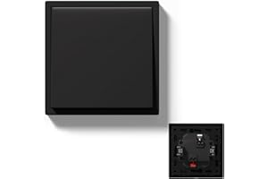 MVAVA Lichtschalter 1 Fach 1 Weg, Lichtschalter Unterputz mit Federanschlüsse, 80mm*80mm Seidig-Matte Wandschalter, Schwarz, M3-Serie