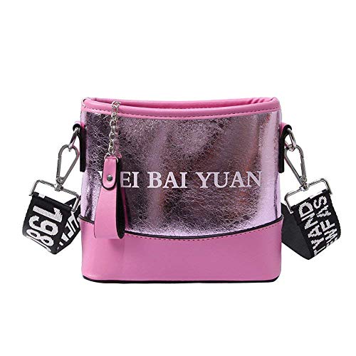 Preisvergleich Produktbild Eeayyygch Umhängetasche Trend Lady Laser Schultertasche Brief Einzelner Schulter Umhängetasche Große Kapazität Verstellbarer breiter Gurt Umhängetasche (Farbe : Rosa, Größe : -)