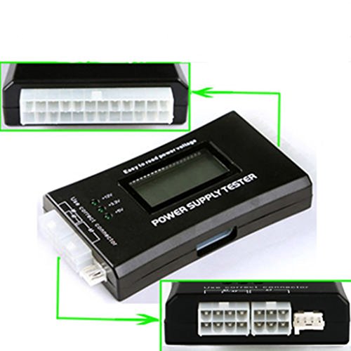 MagiDeal LCD Netzteil Tester Netzteiltester Diagnose Power Supply Tester 20/24 Pin 4 SATA HDD-Tester für PC Computer - 4