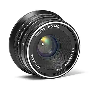 7artisans 25mm F1.8 Manual Focus Prime Fixed Lens for Fujifilm Fuji Cameras X-A1 X-A10 X-A2 X-A3 X-AT X-M1 XM2 X-T1 X-T10 X-T2 X-T20 X-Pro1 X-Pro2 X-E1 X-E2 X-E2s - Black