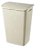 Curver 216582 My Style Coffre à linge Rotin Plastique Ivoire 55 L 42,8 x 33 x 60,4 cm