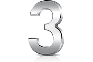 CHONGNING 3 Inch Door Numbers, 3D Self Adhesive Mailbox Numbers 0-9, Address Numbers Waterproof House Numbers Street Number Stickers for House Mailbox Apartment Hotel Courtyard Cafe, Silver (Silver3)