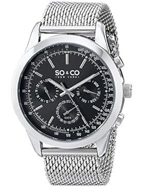 SO&CO New York Monticello Herren-Armbanduhr Analog Quarz Edelstahl - 5006A.1