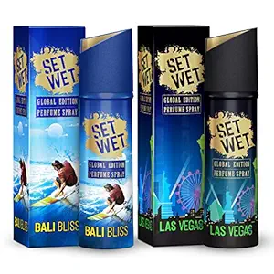 Set Wet Global Edition Bali Bliss with Las Vegas Live Perfume Spray, 120ml (Pack of 2)
