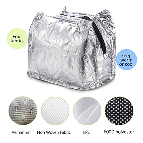 Aosbos Leichte Kühltasche Lunch Tasche Isoliertasche zur Arbeit und Schule gehen 6 Liter, 24,1 x 15,2 x 17,11 cm - 3