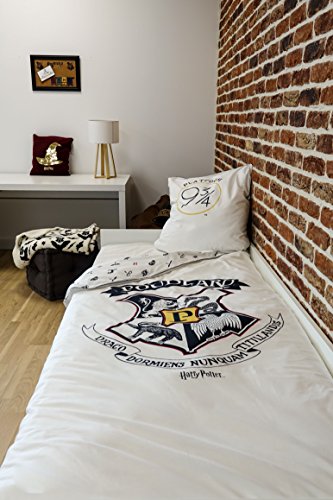 Sahinler-Bettwsche-Harry-Potter-Bettbezug-und-Kissenbezug-Baumwolle-Ecru-140-x-200-cm