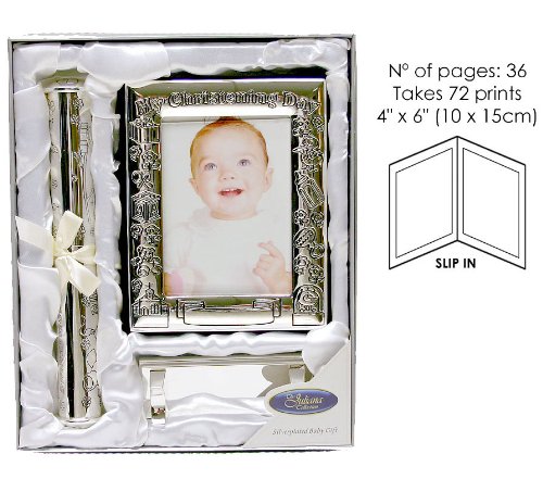 Christening Day Photo Album and Certificate Holder with Stand Gift Set