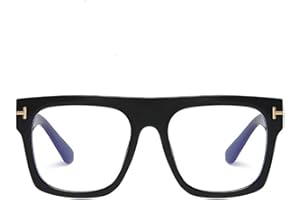 Jurchio Unisex Klassische Brille für Herren und Damen | Platz Brillengestell im Vintage-Look | Ohne Stärke Klarglas Gläser Glasses mit Brillenetui