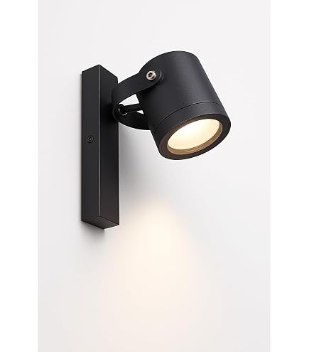 Moderna Lampada da parete nera attacco GU10 fino a 35 Watt luci da esterno per giardino e cortile balconi