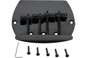 Musiclily Pro 57mm Bass Steg Bridge für 4-Saiter Music Man-Style E-Bässe, Schwarz