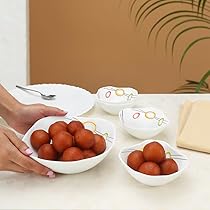 Larah by Borosil Plainware Orbit Series Opalware 7 Pcs Pudding Set