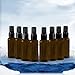 NALATI 6 Pcs 50ml PET Spray Bottles for Various Dilutions of Liquid with Black PP Fine Mist Sprayers Dust Caps and Funnel (Brown)